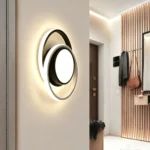 Modern 36W LED Double Ring Flush Ceiling Light – Black & White Aluminium, 4000lm Neutral White 4500K