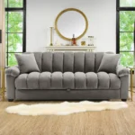 Luxury 3/4 Seater Velvet Sofa Bed Convertible Sleeper with Storage