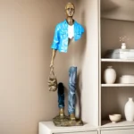 56cm Handmade Bronze Abstract Traveler Statue Modern Art Sculpture