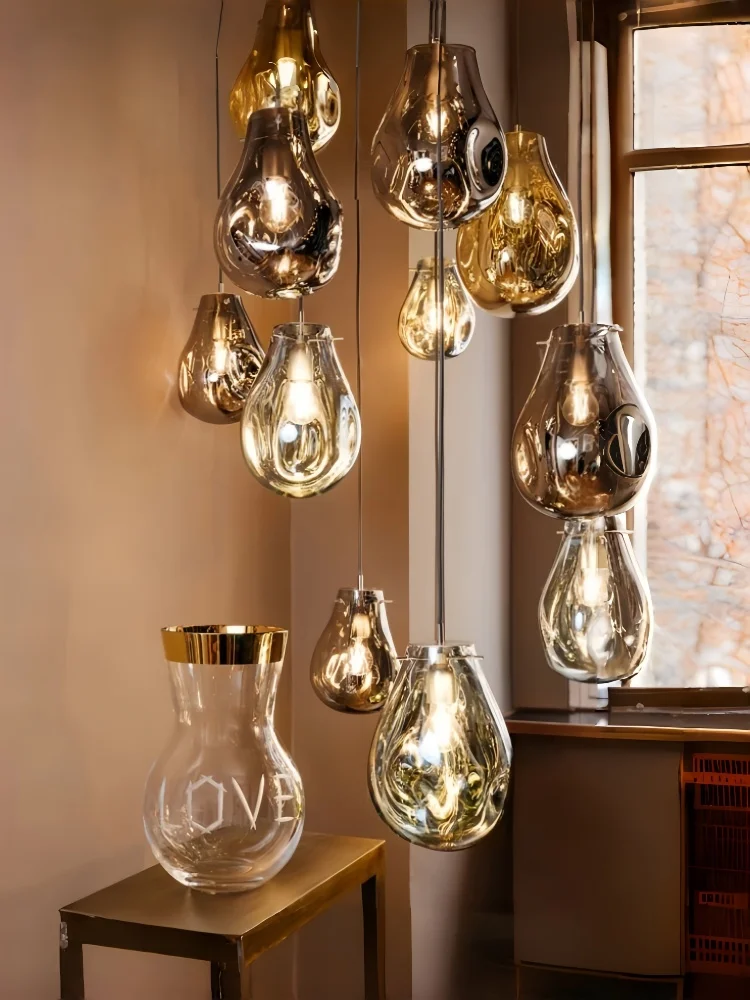 kf-S4349e37a0f334bd3aad2c6003b19689ew Nordic Stair Chandelier Glass Pendant Light - Image 1