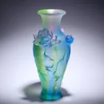 Luxury Handcrafted Glass Lotus Vase Elegant Floral Centrepiece Home Decor