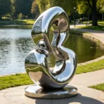 Infinity Loop Metal Sculpture Modern Outdoor Landscape Ornament