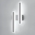 Modern 32W Double Linear LED Wall Light – Minimalist White Acrylic Wall Sconce for Bedroom, Bathroom, Hallway & Living Room