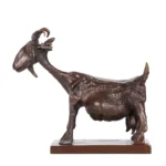 Handcrafted Bronze Picasso's Goat Sculpture – 25cm Modern Art Animal Statue for Home & Office Décor