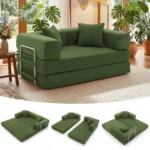 Luxury Modular Corduroy Floor Sofa Bed 2 Seater Convertible Daybed