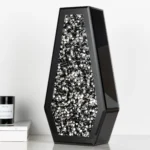 Luxury Black Mirrored Crystal Glass Floor Vase Decorative Centrepiece