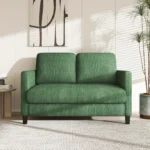 Vrygle 129cm Corduroy Loveseat Sofa, Modern Deep Seat Couch with Spring Cushions & Solid Wood Frame, Comfortable 2-Seater for Bedroom, Living Room & Apartment