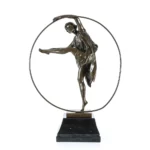 Bronze Female Dancer Sculpture Elegant Dancing Woman Statue Home Decor Gift
